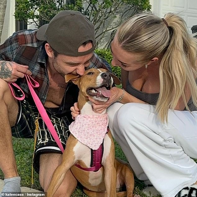 One image, of Liam and Kate playing with their beloved rescue dog Nala, showed their hopes that they could one day form a 