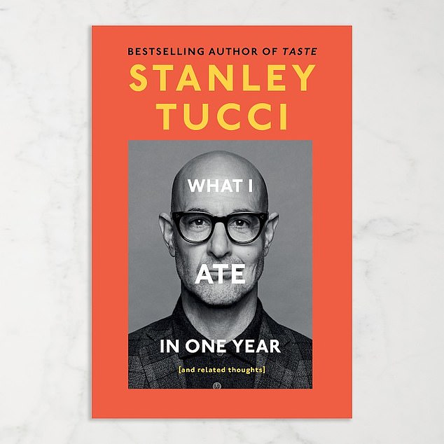 In addition to acting, the Hunger Games star has ventured into the culinary world with his TV series Looking for Italy and the upcoming Tucci in Italy, establishing himself as a commentator and food enthusiast. (In the photo: the cover of the book What I Ate in a Year)