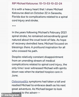 A close friend of Patricia and Michael, Luzanne Otte, confirmed their deaths in a statement on her Caring Bridge website, writing: 