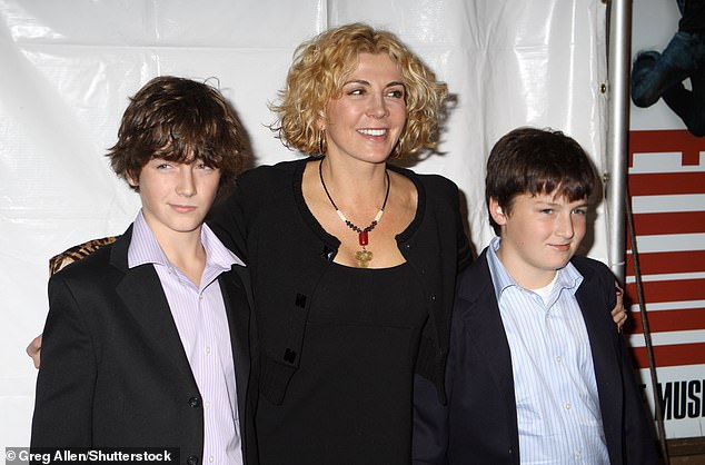 Neeson, now 72, had to raise her two young sons, Micheál, 29, and Daniel, 28, who were just 13 and 12 when their mother died (pictured in November 2008).