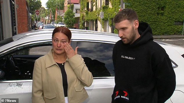 Joanna Sinz and Archie Grant (pictured) were saying goodbye to their family in Fitzroy on Tuesday afternoon before an interstate move when a car containing all their possessions was stolen.