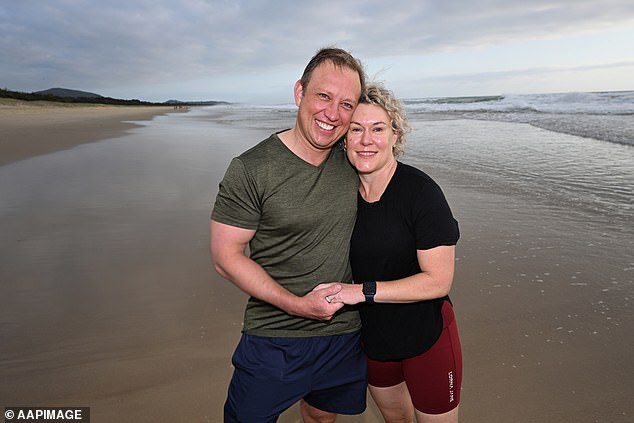 The beach walk came two days before the Queensland state election.