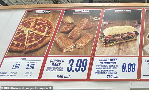 Costco food courts sell whole pizzas for about $10