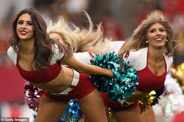 Cardinals cheerleaders perform during a game at State Farm Stadium on Sept. 29.