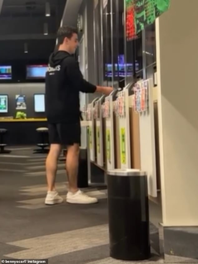 Scarf is shown placing a bet at his local TAB in Sydney, and says his girlfriend and family prefer 