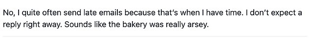 Many were on the woman's side, saying the business owner was being unreasonable and should turn off her notifications if she doesn't want to be bothered.