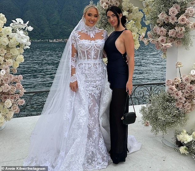 Annie with Real Housewives Of Cheshire star Dawn Ward's daughter on their wedding day on July 5