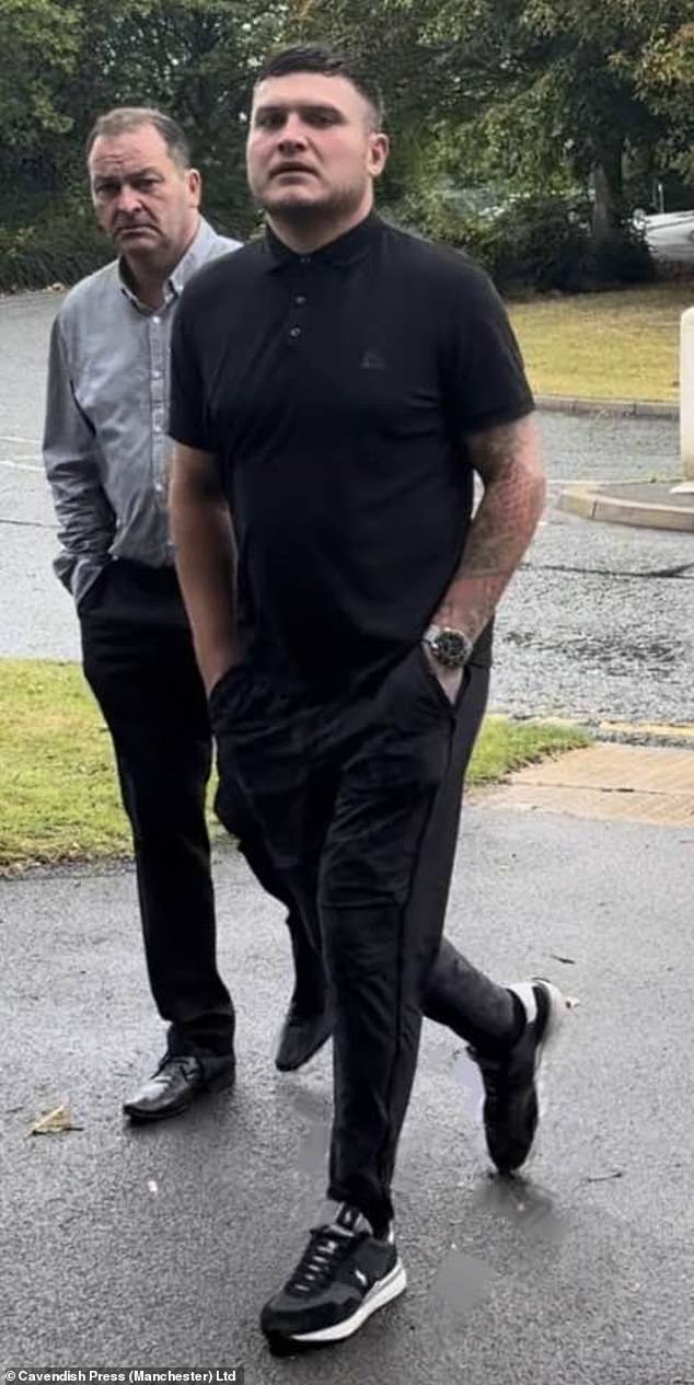 Gardener Daniel and his father John Williams (pictured), who live together in the village of Harriseahead, near Stoke-on-Trent, were found guilty of assault.