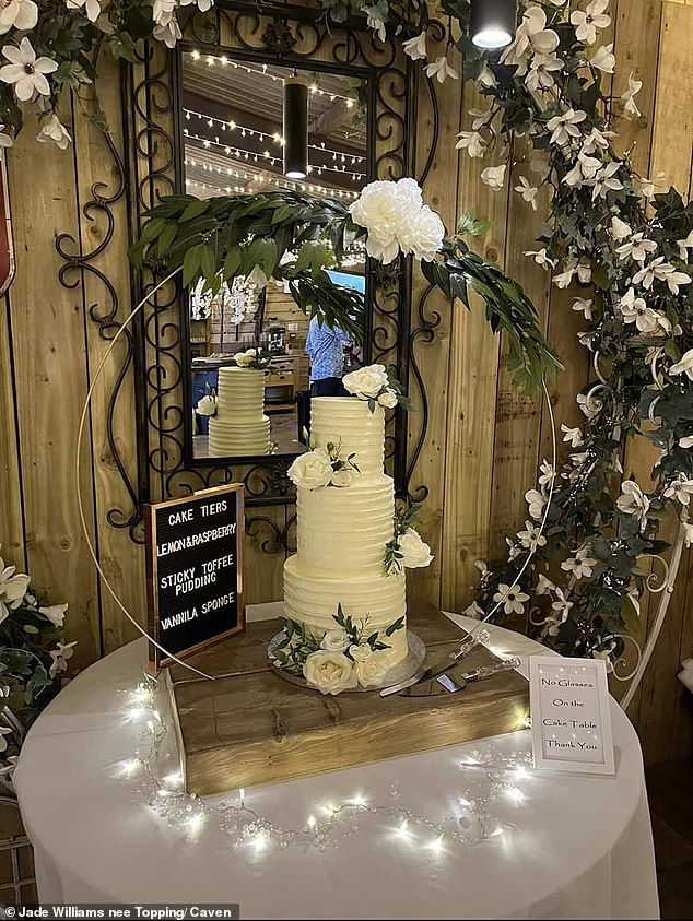 His father, John, was fined £750 and ordered to pay compensation of £125 and costs of £625. Both denied any wrongdoing (Pictured: The wedding cake)