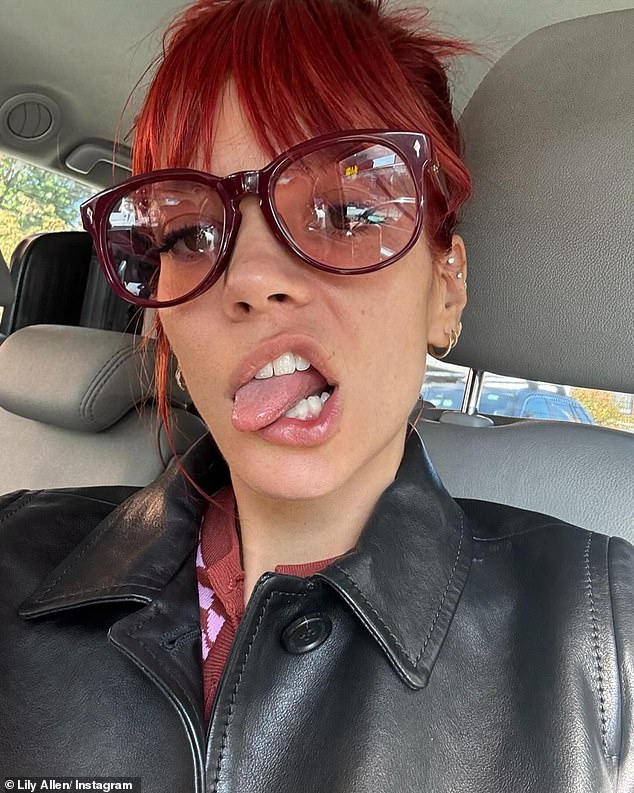 The star later took another selfie while riding in a car, posing in her seat with her tongue hanging out.