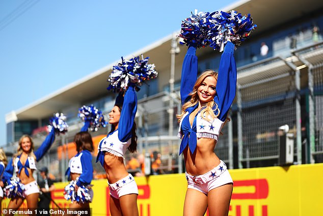 Dallas Cowboys cheerleaders added some glamor to race day at COTA on Sunday