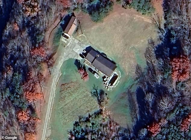 Turner was thrown to the bottom of a swimming pool outside his home in Baxter, Kentucky (seen from an aerial view), and was hospitalized for a month before passing away.