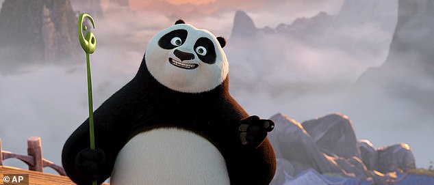 Jack is also known for playing the character Po in the Kung Fu Panda franchise alongside Angelina Jolie, with the fourth installment being released in early March this year (seen above).