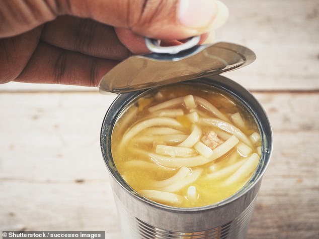 Soup cans may be coated with BPA, Dr. Patrick said, an industrial chemical linked to infertility in both men and women (file image)