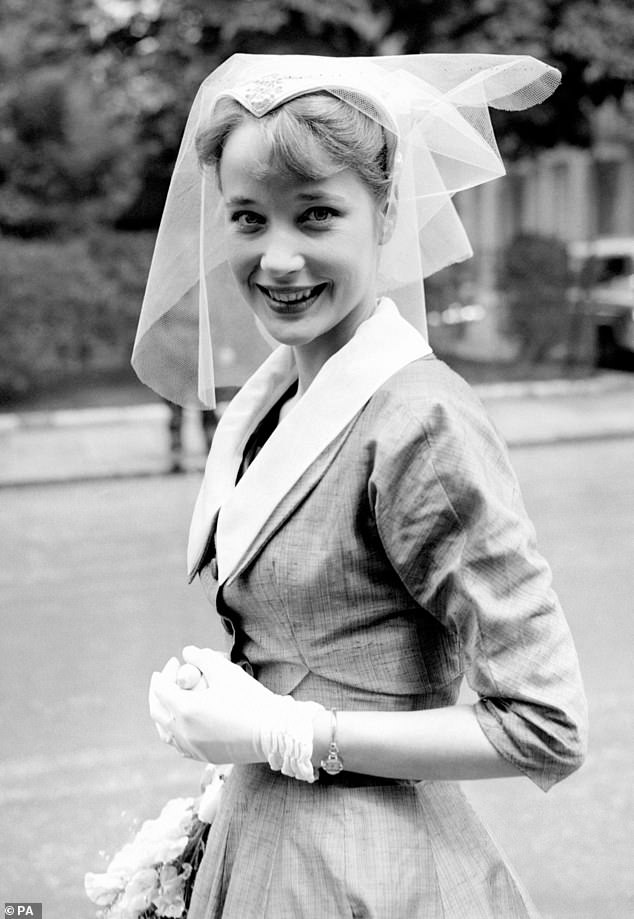 Most of her money, including her property, was left to her children Ben and Beatie, who took after their mother when they ventured into acting (pictured at their wedding in 1956).