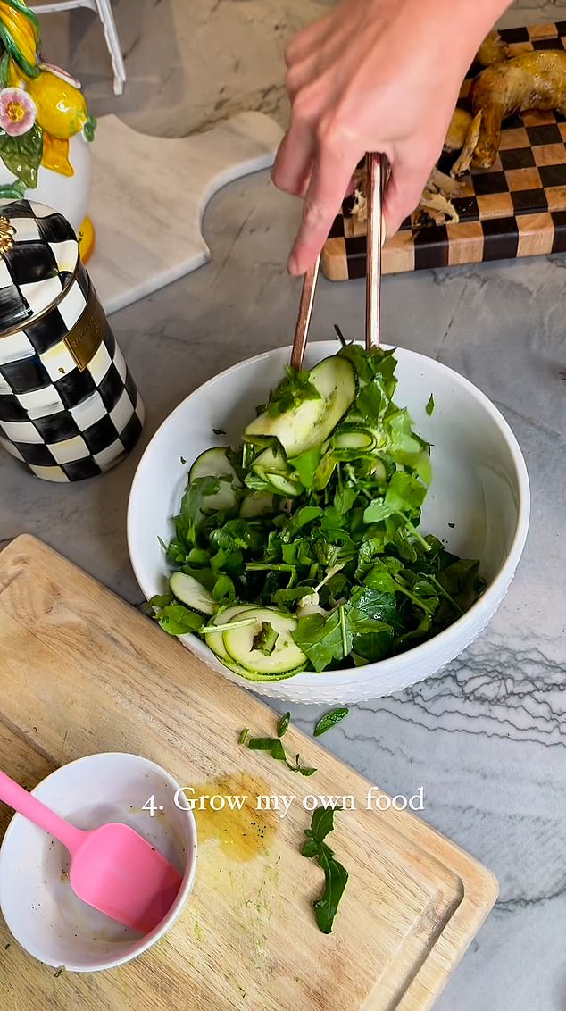 Her favorite meal is pasture-raised meat with salad from her garden and homemade sourdough.