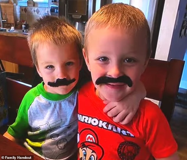 Five- and six-year-old brothers Blake (left) and Brody Robinson (right) from Colorado were fighting for their lives after failing to wear seat belts in a near-fatal car accident.