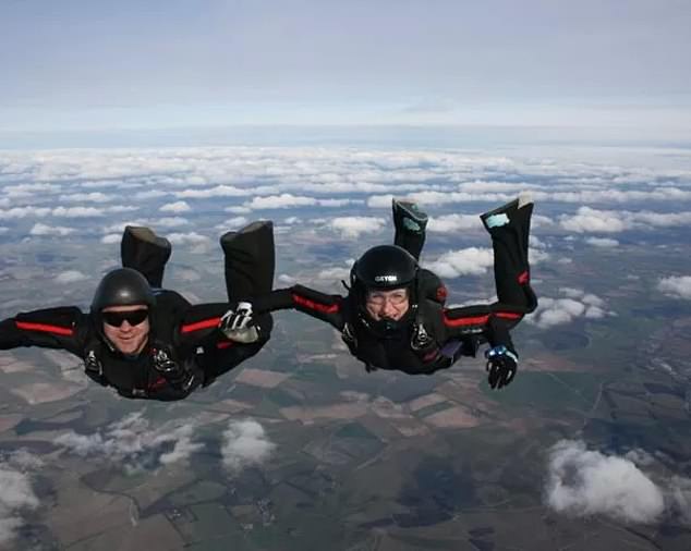 A veteran of 2,500 jumps and former parachute instructor, Ms Cilliers (pictured above with her ex-husband Emile) suffered near-fatal injuries in the failed jump at Netheravon airfield, the headquarters of the British Parachute Association, on the 5th April 2015.