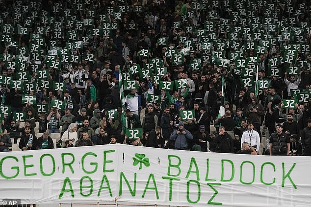 The Europa Conference League clash began in an emotional atmosphere after tributes were paid to George Baldock.