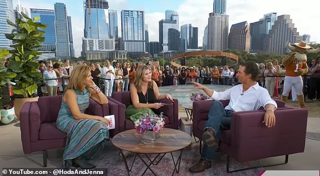 McConaughey appeared on the morning show while in Austin, Texas.