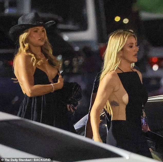 The Burn hitmaker looked sensational at the outing as she showed off her side boob in a backless halter neck top teamed with wide leg pants and stiletto heels.