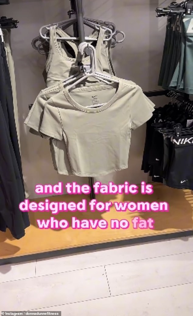 Donna headed to the women's section, where she found cropped T-shirts that were 