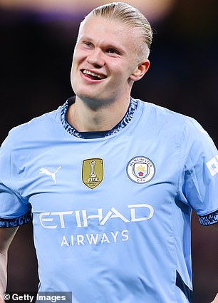 Erling Haaland scored twice in Manchester City's home win