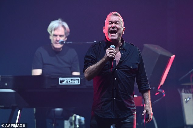 Singer Jimmy Barnes, 68, was seen singing the group's classic hits alongside bandmates Phil Small, Charley Drayton and Don Walker.