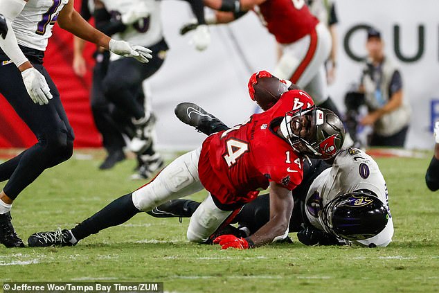 Godwin was injured after a tackle by Roquan Smith in the Bucs' loss to the Baltimore Ravens