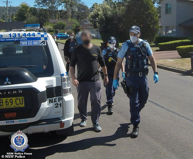 The charges relate to the sexual abuse and indecent assault of students as young as 14 as early as 1999 on Sydney's northern beaches, as well as in Penrith, in the city's west (pictured: Benson's arrest).