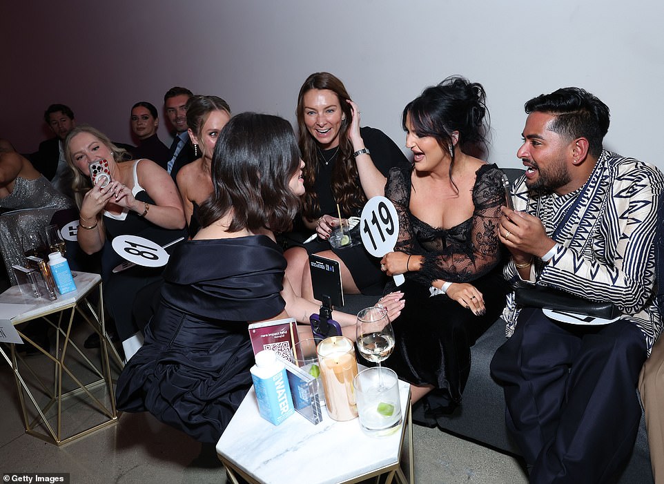 Selena was seen chatting with guests