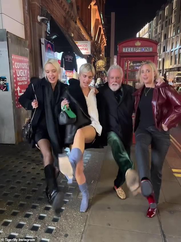 The family enjoyed a night out in London, and Tigerlily, 30, shared on Instagram the moment they decided to go dancing in the street.