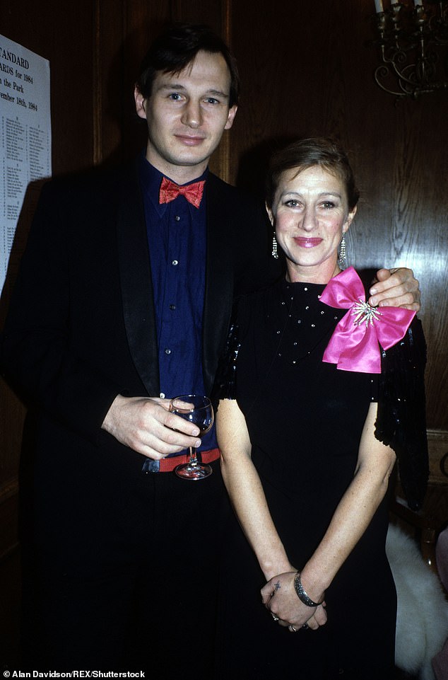 Before settling down with Richardson, who was 45 at the time of his death, the Oscar-winning star dated Helen Mirren; photographed in 1984