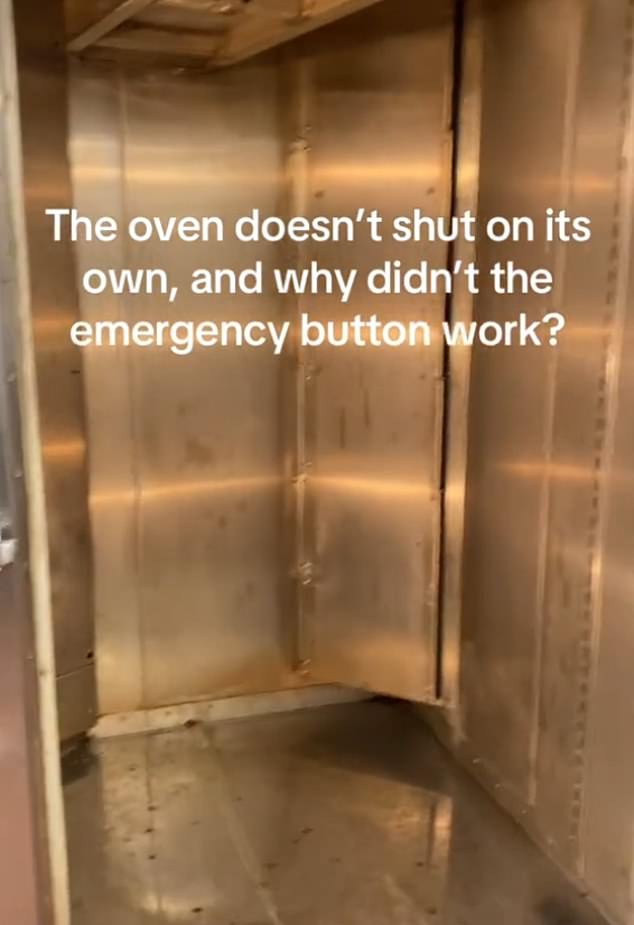 An American woman has shared a series of clips on TikTok illustrating how the ovens work and taking her followers inside the steel box.