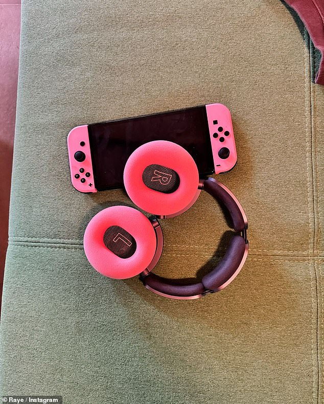 Raye also shared what she received for her birthday celebrations, including a pink Nintendo Switch and pink headphones.