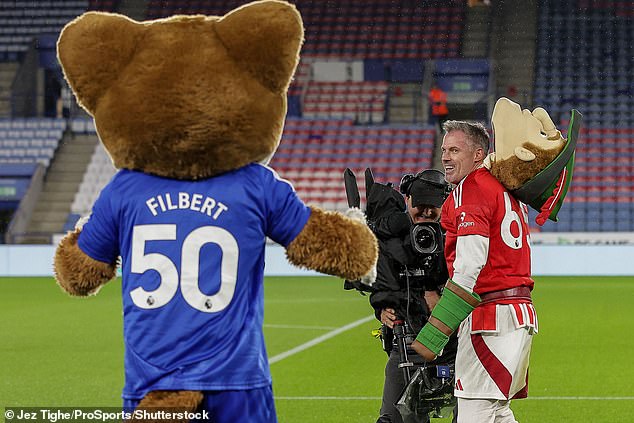 The Liverpool legend was in good spirits and later shared a cheeky smile with Filbert the Fox.