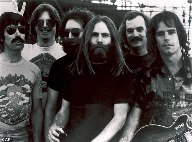 Lesh (second from left) is pictured with Grateful Dead members Mickey Hart, Jerry Garcia, Brent Mydland, Bill Kreutzmann and Bob Weir.