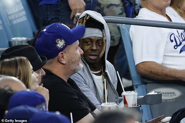 Also present was rapper Lil Wayne, who could be seen enjoying the game from the stands.