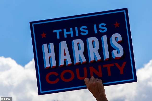 A supporter holding a sign that said 