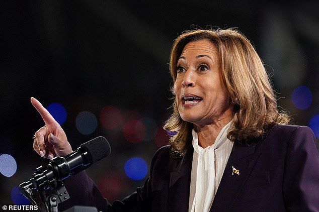 Vice President Harris speaking at her rally in Texas on Friday night