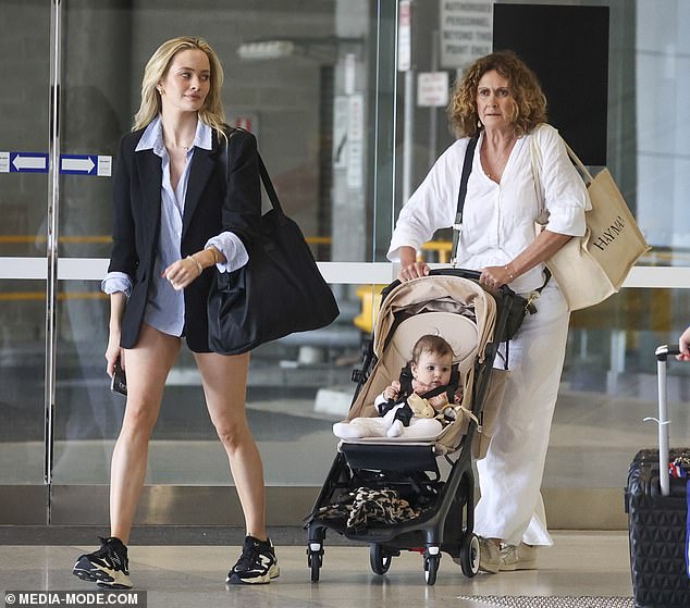 She jetted off with her seven-month-old daughter Gia, who she shares with Jono, and her mother as they enjoyed a well-deserved break.