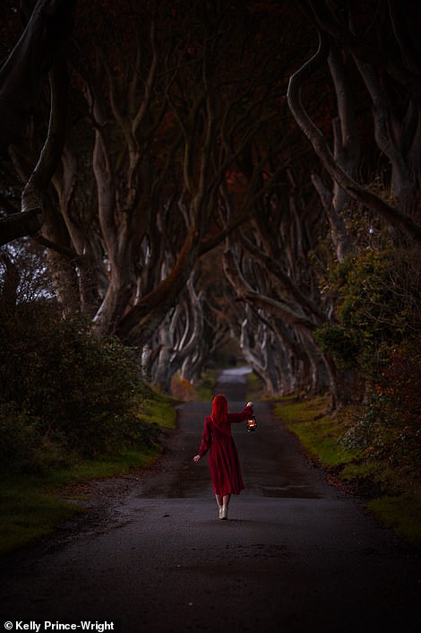 THE DARK HEDGES, COUNTY ANTRIM, NORTHERN IRELAND (ABOVE): This impressive row of beech trees appeared in Game of Thrones as the 'Kingsroad'. Kelly recommends visiting in the fall, when the colors are 