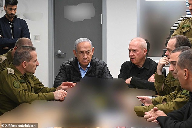 The Israeli Prime Minister's Office has released an image of Prime Minister Benjamin Netanyahu, Defense Minister Yoav Gallant and military officers at the underground IDF headquarters amid the attacks on Iran.