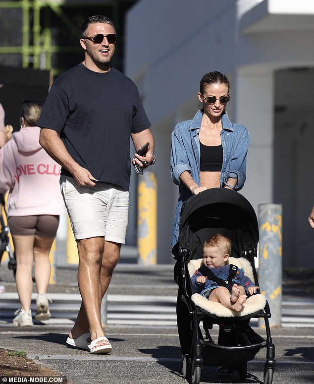 Having returned to Australia from Rome earlier this week, the lovebirds cut casual figures as they enjoyed a morning walk and headed to lunch.