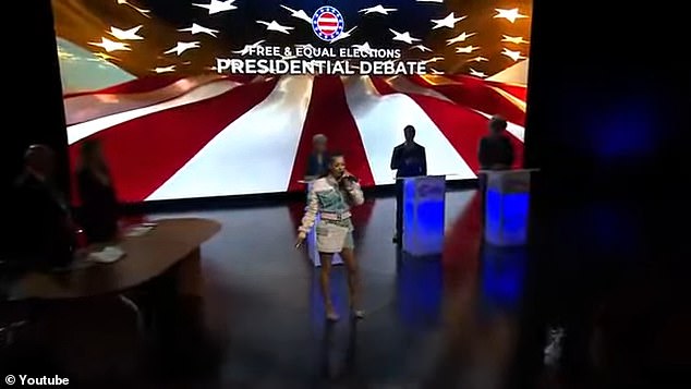 Loomis, the daughter of a veteran, was invited to sing the national anthem at the Free and Equal Elections presidential debate, which took place between three independent candidates on Wednesday.