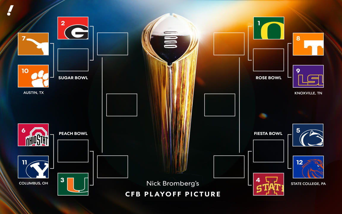 Here's what the College Football Playoff picture looks like after Week 8. (Taylar Seivert/Yahoo Sports)