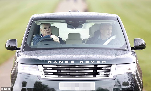 After some time outdoors, Prince Andrew drove back to the Royal Lodge with a man who could be a member of his soon-to-be sacked security team.