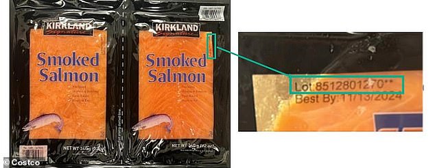 Potentially contaminated items have the lot number 8512801270 printed in the upper right corner of the package and should not be consumed.