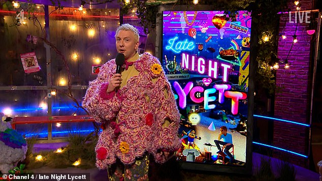 The TV personality announced she was in a new relationship and opened up about her sexuality during a new series of Late Night Lycett on Channel 4 (pictured from the show in April).