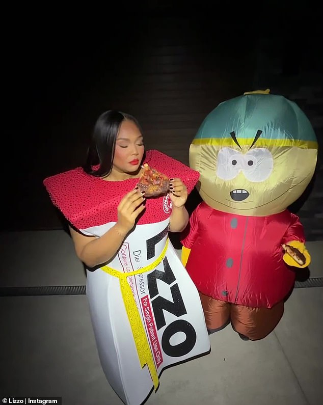 She later uploaded a video of her twerking next to someone dressed in an inflatable South Park character Eric Cartman costume.